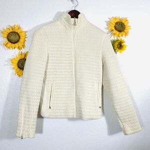 Marker Crème Quilted Stretchy Ski Fitted Zippered Thinsulate Coat Size 8 Medium